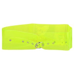 5255 Women Clear Waist Belts, Wide Transparent Round Buckle Pvc Waistband